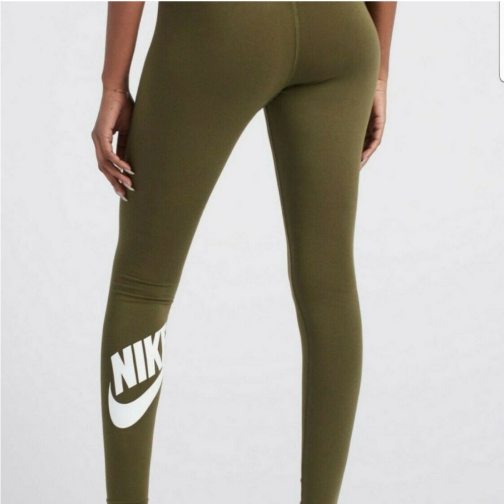 Olive green cotton Nike leggings